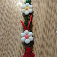 decorazione natalizia artigianale fiori in gesso 