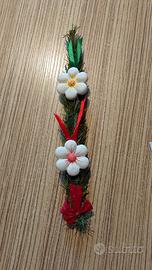 decorazione natalizia artigianale fiori in gesso 