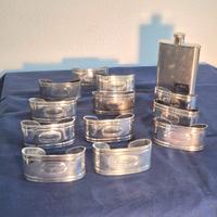 Portatovaglioli silver plated e  fiaschetta Walker