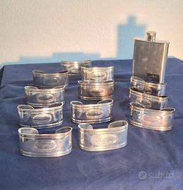 Portatovaglioli silver plated e  fiaschetta Walker