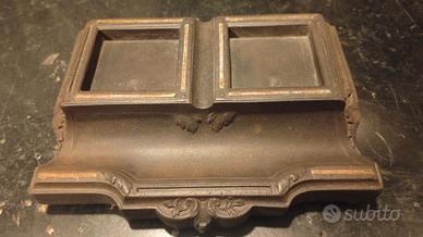 Porta calamai doppio vintage in metallo