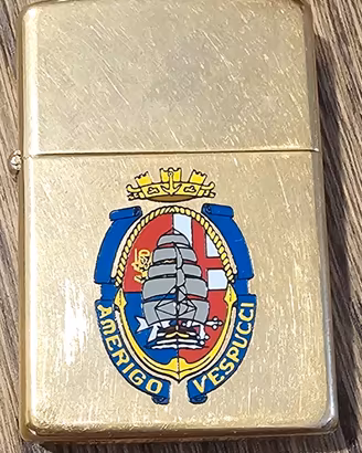 Zippo RARO Amerigo Vespucci Brass (1989)