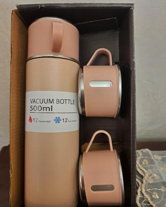 Set thermos di acciaio inossidabile e due tazze