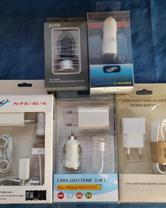 Set 5 caricabatterie da auto e casa per smartphone