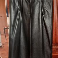 gonna lunga in pelle nera marca Cerruti 1881