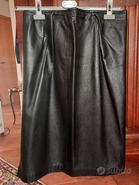 gonna lunga in pelle nera marca Cerruti 1881