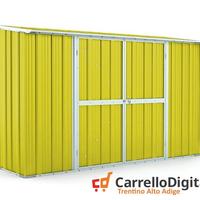 Casetta in lamiera per esterno 307x100cm giallo