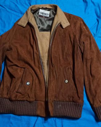 Giacca Bomber Vintage in Vero Camoscio Cresco Out