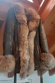 Giacca montone vintage con pelliccia 