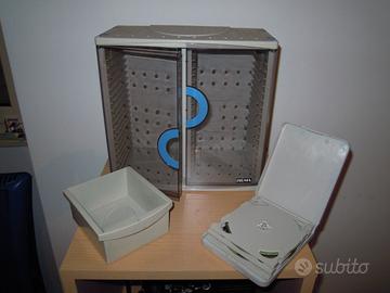 Porta cd/ dvd con doppia anta trasparente