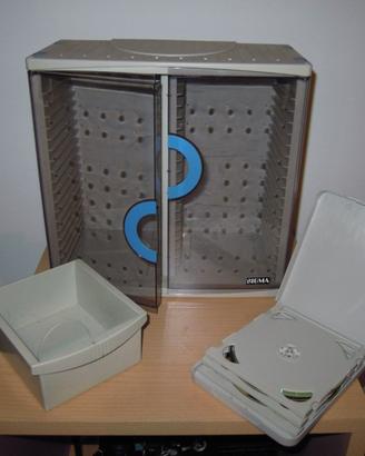 Porta cd/ dvd con doppia anta trasparente