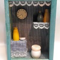 Casa Bambole Cucina Miniatura Legno Vintage Doll