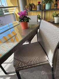 Tavolo da esterno con 4 sedie