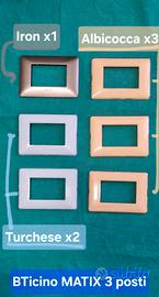 Placche BTicino MATIX colorate 3 posti