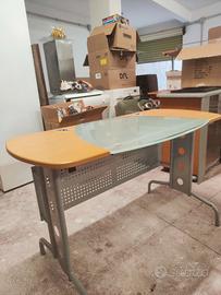 Scrivania Vetro e Legno