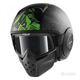 Casco Shark Raw grafica Dante nero, verde e antrac