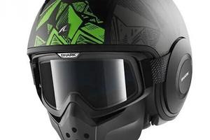 Casco Shark Raw grafica Dante nero, verde e antrac