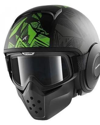 Casco Shark Raw grafica Dante nero, verde e antrac