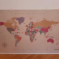Quadro mappamondo segna viaggi
