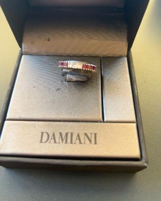 Anello Damiani Oro Bianco 18Kt Rubini e Diamanti