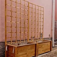 fioriere in legno di abete con griglie 