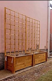 fioriere in legno di abete con griglie 