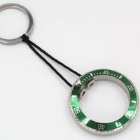 Portachiavi Acciaio Ghiera Verde Tribute Rolex