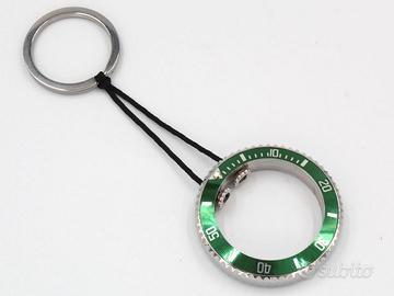Portachiavi Acciaio Ghiera Verde Tribute Rolex