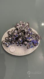 Soprammobile grappolo d’uva argento placcato