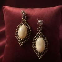 Orecchini ottone perle vintage anni60 artigianali