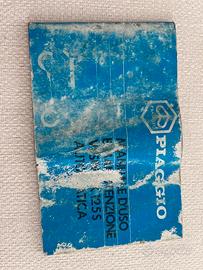 Libretto uso e manutenzione Vespa PK 125S automat.