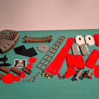 Lotto Lego Pirati Scafo Ponte Cannoni Bauli Armi