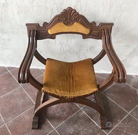 POLTROCINA/SEDIA SAVONAROLA ANNI 70