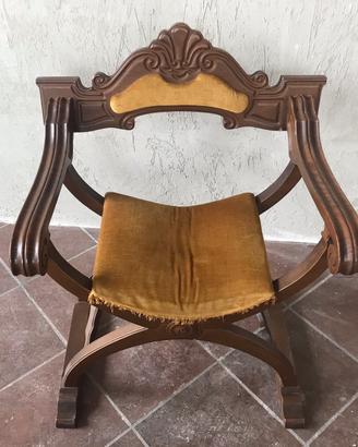 POLTROCINA/SEDIA SAVONAROLA ANNI 70