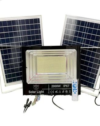 FARO DA 2000W LED SMD CON 2 PANNELLI SOLARI CREPUS