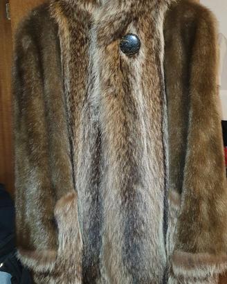Pelliccia artigianale in visone e volpe argentata