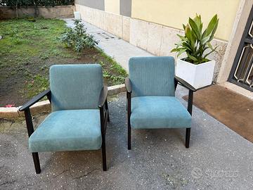 Poltrone Ikea color verde salvia in velluto