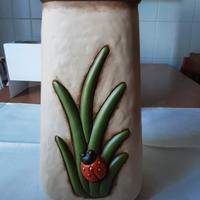 Vaso country Thun con foglie e coccinella