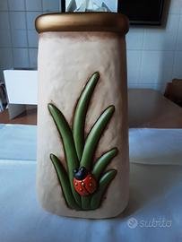 Vaso country Thun con foglie e coccinella