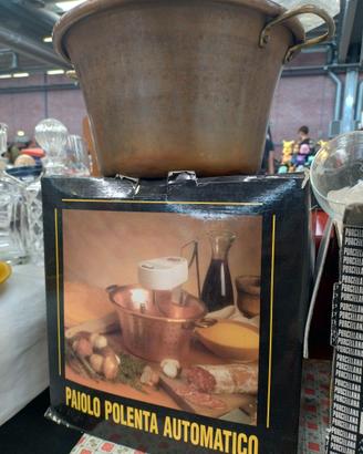 Paiolo in rame per polenta con motore