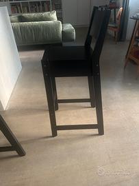 Sgabello bar con schienale, /nero, 62
