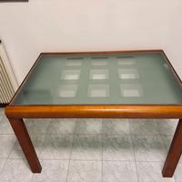 Tavolo Allungabile (8 posti) in Legno e Vetro + 4