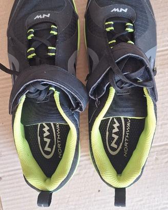 SCARPE NORTHWAVE MTB/CICLISMO N.43 – NERO/VERDE FL