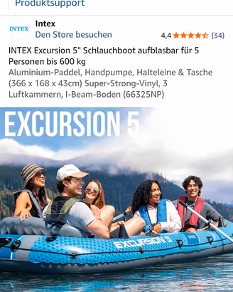 Gommone Intex Excursion 5 + 4 giubbotti salvagente