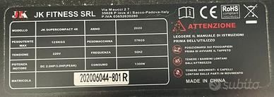 Tapis Roulant JK Fitness Supercompact 48 - Rosso