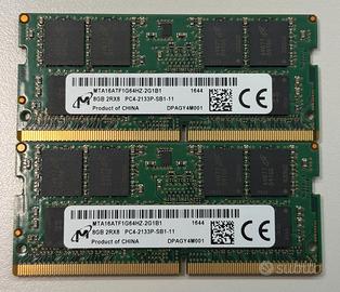 RAM DDR4 SODIMM 2x8 GB 2133MHz + SSD 2.5'' 512GB