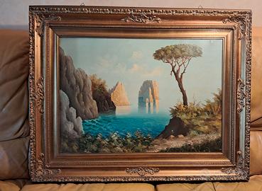 Dipinto a olio su tela firmato con grande cornice