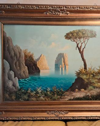 Dipinto a olio su tela firmato con grande cornice