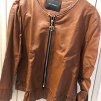 Giacca ecopelle marrone