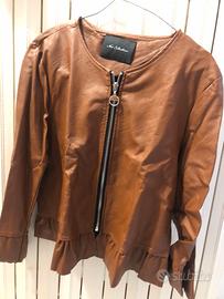 Giacca ecopelle marrone